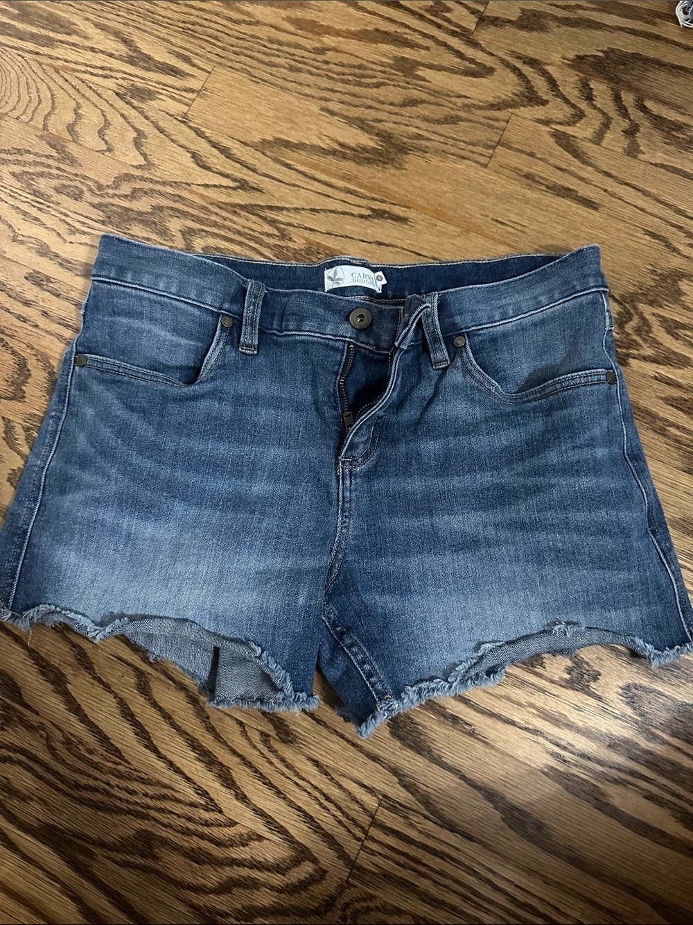 Carve Designs Women's Distressed Denim Shorts — Blue Wash